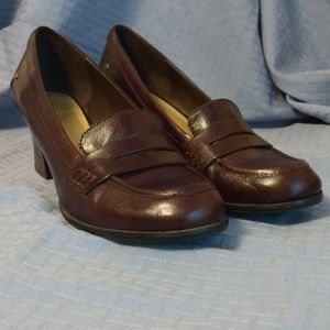 Maripe Brown Leather Heels